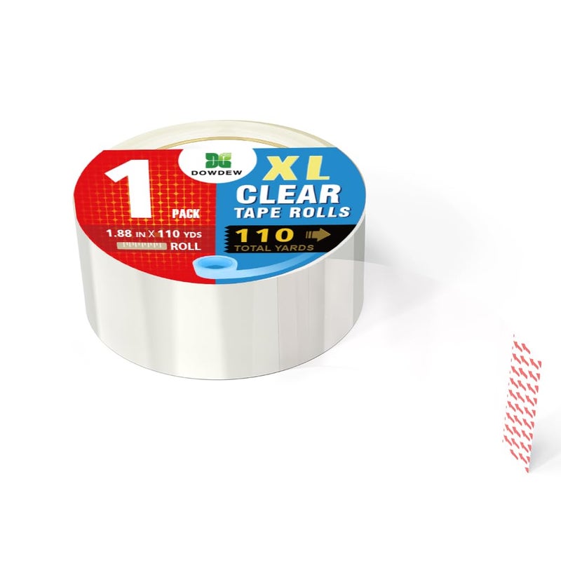 DowDew Extra Long Lasting Clear Packing Tape [110 Yards] Heavy Duty Moving/Shipping Tape - Image 1
